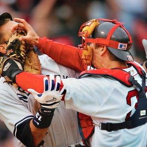 JASON VERITEK vs. Alex Rodriguez Boston Red Sox vs. New York Yankees print Vintage Baseball Poster, Classic Baseball Art image 2