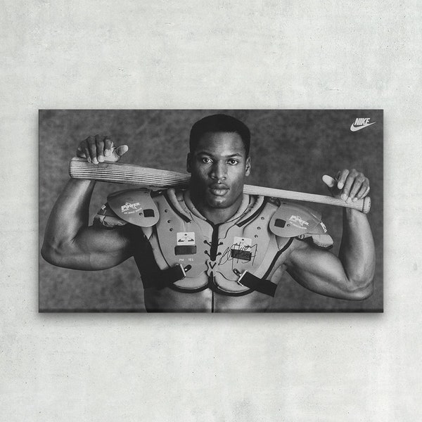 WRAPPED CANVAS - 1990 Bo Jackson Baseball Photo - Kansas City Royals, Vintage Baseball Poster, Retro Baseball Poster, Classic Baseball Art