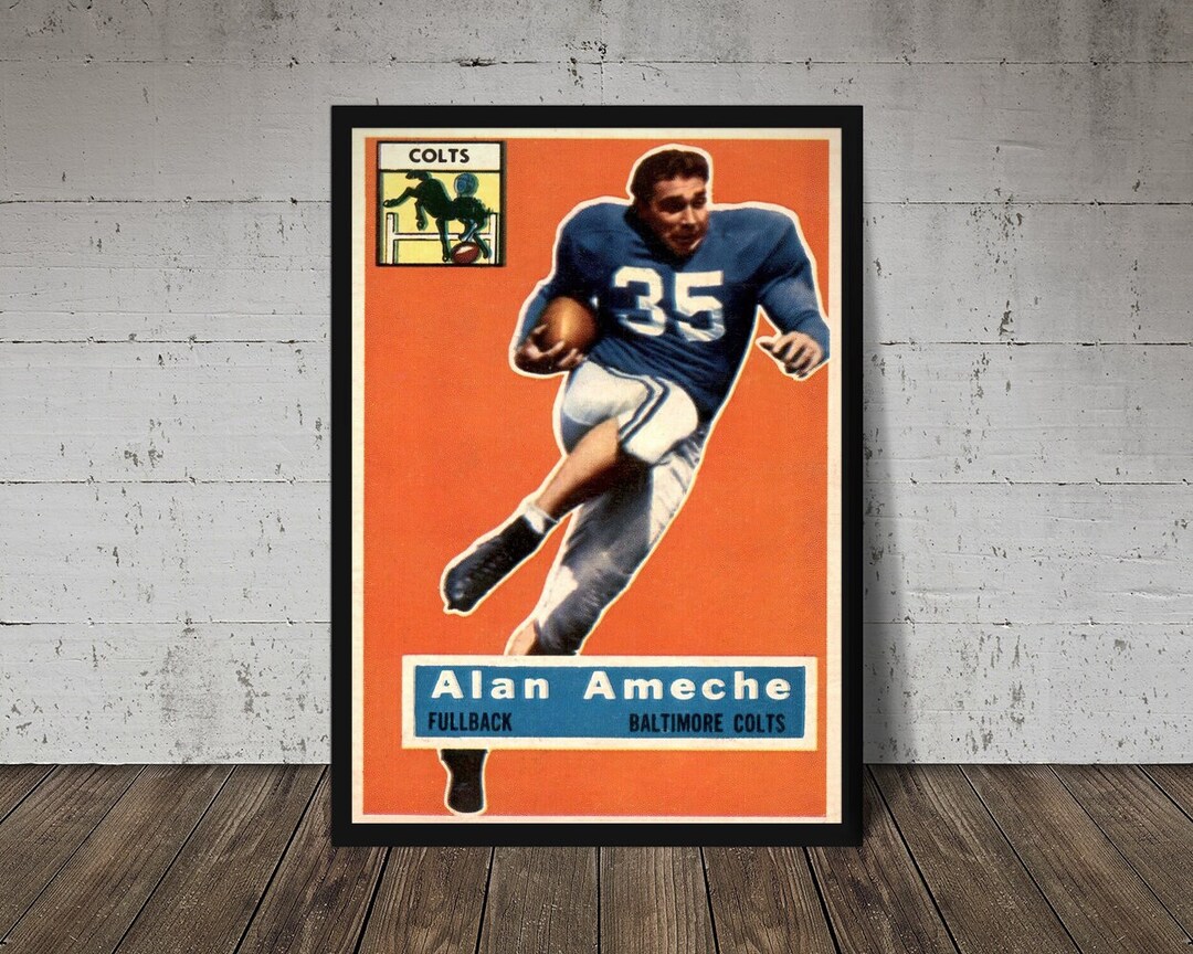 1956 ALAN AMECHE Topps 12 Print Vintage Football Poster, Rare Football