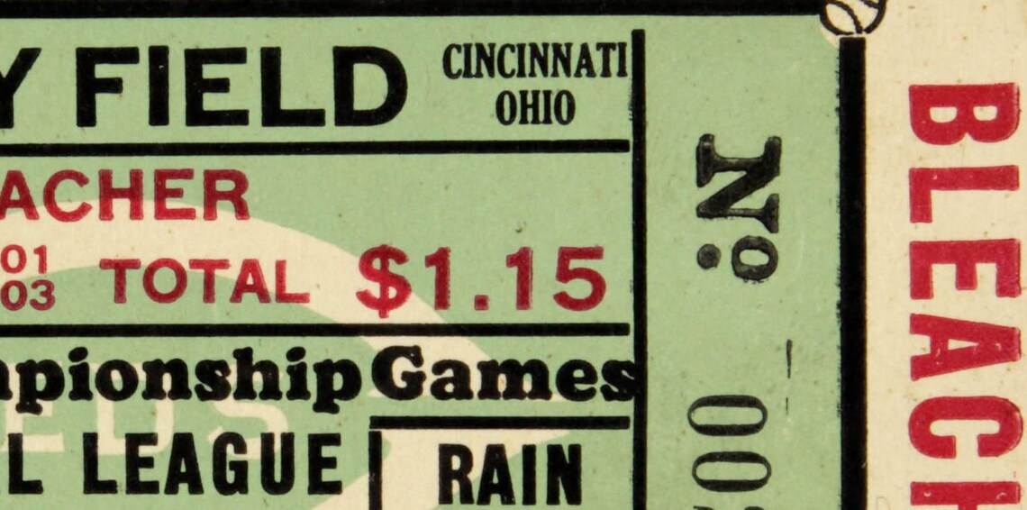 1939 CINCINNATI REDS Print / Game Ticket Vintage Baseball Etsy