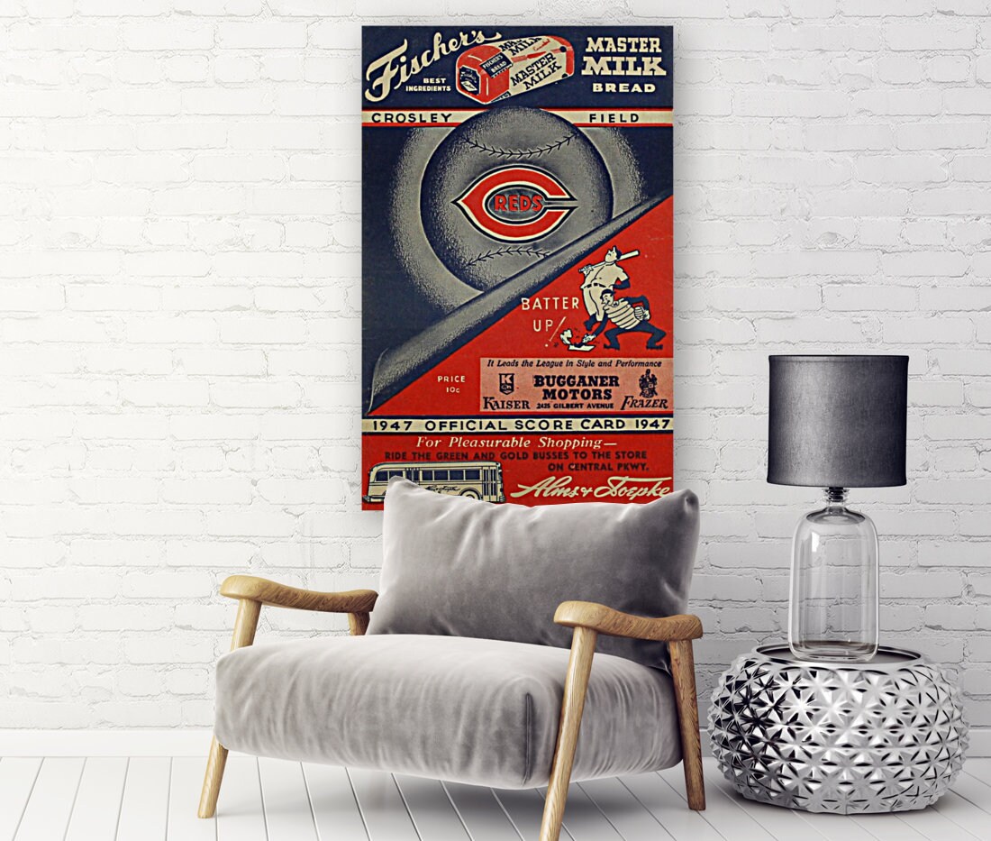 Cincinnati Reds 1947 Print Vintage Baseball Poster Retro Baseball Poster Classic Baseball Art Sports Lover Wall Art