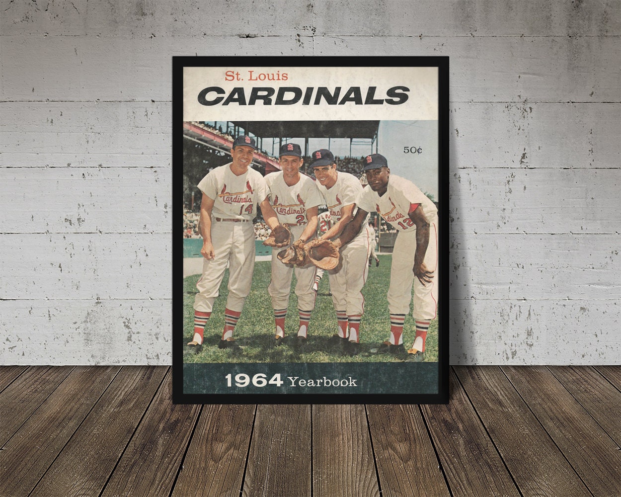 1964 ST. LOUIS CARDINALS Print Vintage Baseball Poster 