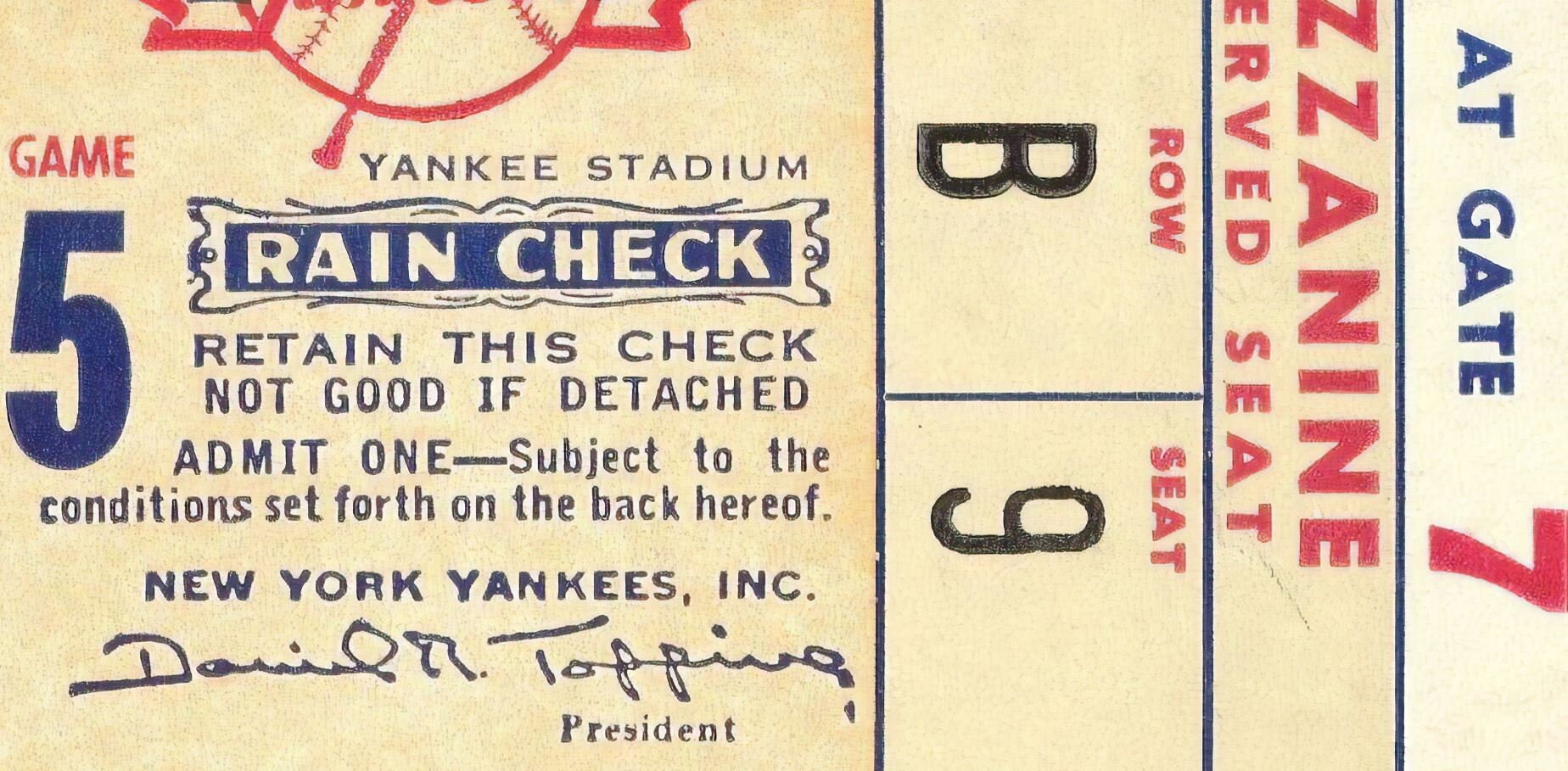 wrapped canvas 1952 new york yankees print game ticket etsy