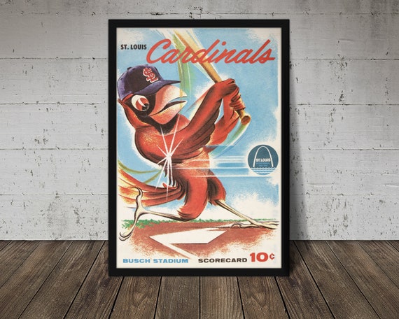 1966 ST. LOUIS CARDINALS Print Vintage Baseball Poster 