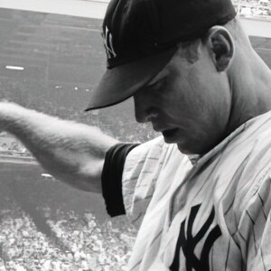 Panneau De Rue Vintage Mickey Mantle – Yankees Baseball En Métal Noir Et Blanc