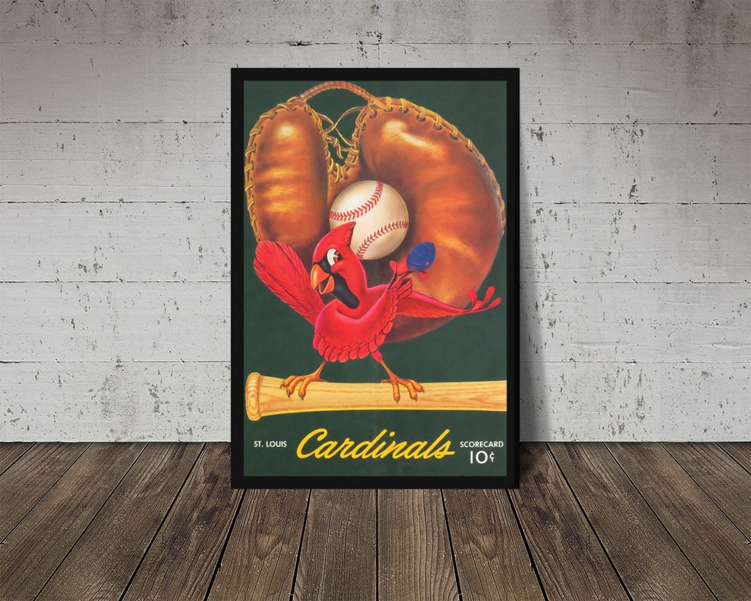 ST. LOUIS CARDINALS Print Vintage Baseball Poster, Retro Baseball ...