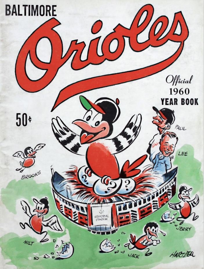 Baltimore Orioles 1965 Vintage Orange Und Schwarz Pin-Flagge Gestreift Bleistift 