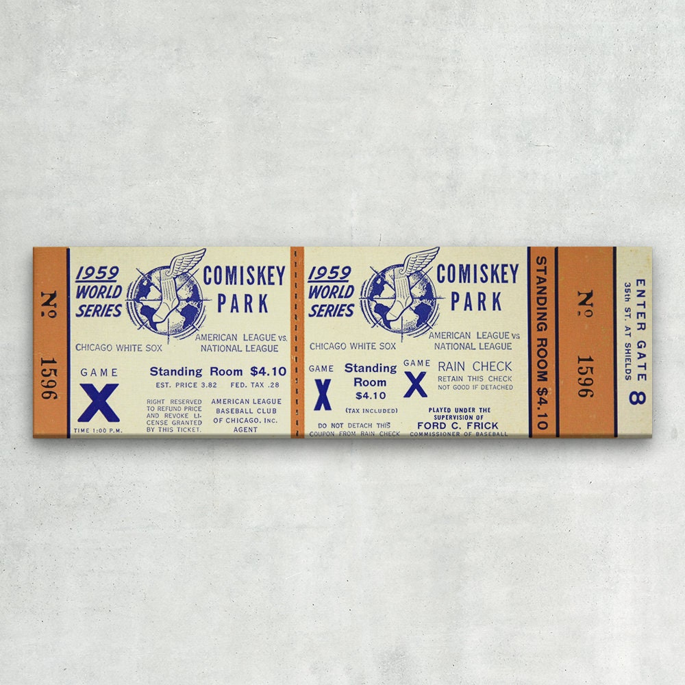WRAPPED CANVAS 1959 Chicago White Sox Print Game Ticket Etsy