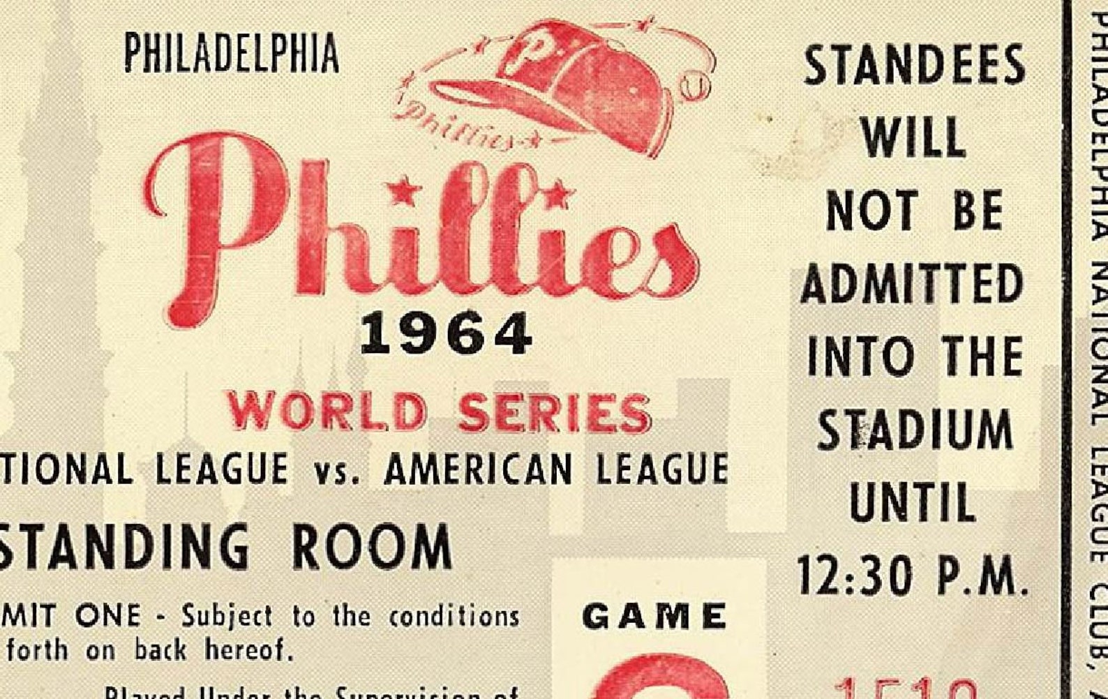 PHILADELPHIA PHILLIES 1964 Print / Game Ticket Vintage | Etsy