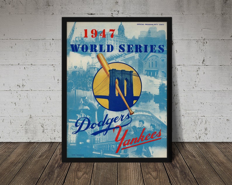 1947 BROOKLYN DODGERS Print Vintage Baseball Poster Retro - Etsy