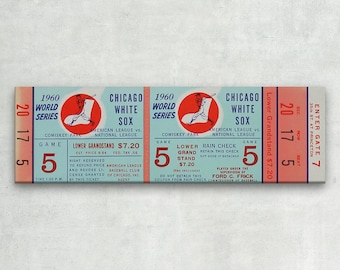 WRAPPED CANVAS 1960 Chicago White Sox Print / Game Ticket 