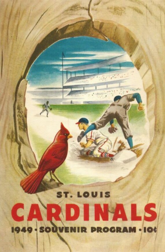 St. Louis Cardinals Vintage 1954 Scorecard Art Print