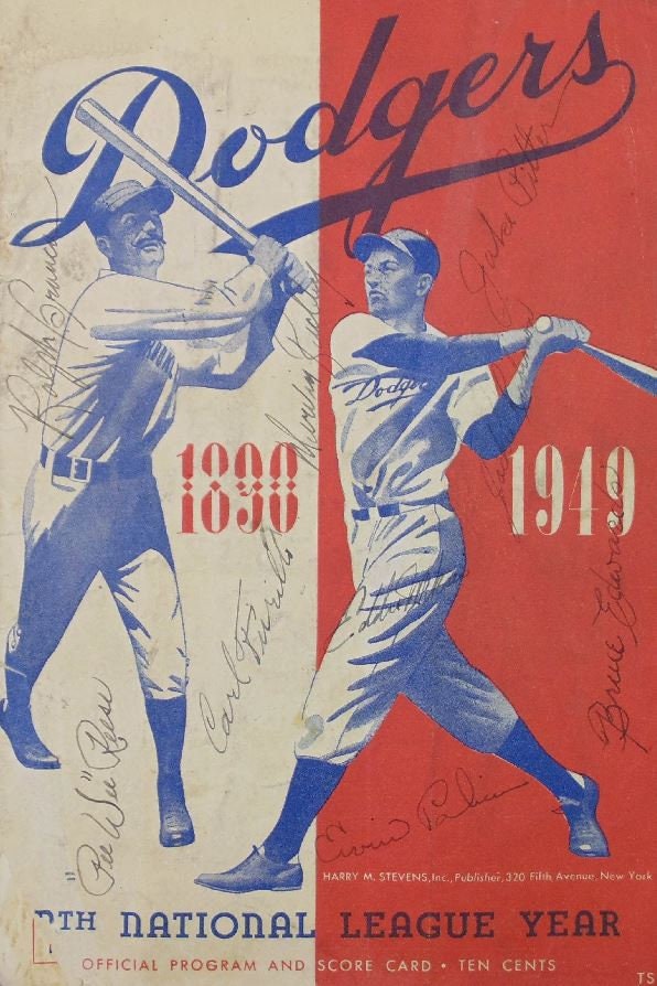 WRAPPED CANVAS 1949 Brooklyn DODGERS Print Vintage 