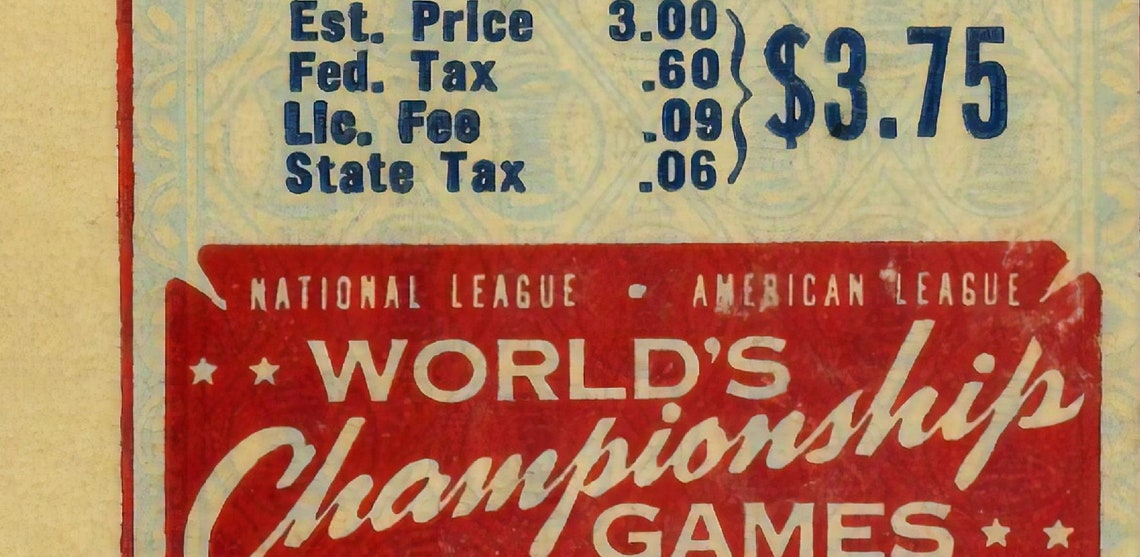 ST. LOUIS CARDINALS World Series Ticket 1944 print Vintage Etsy