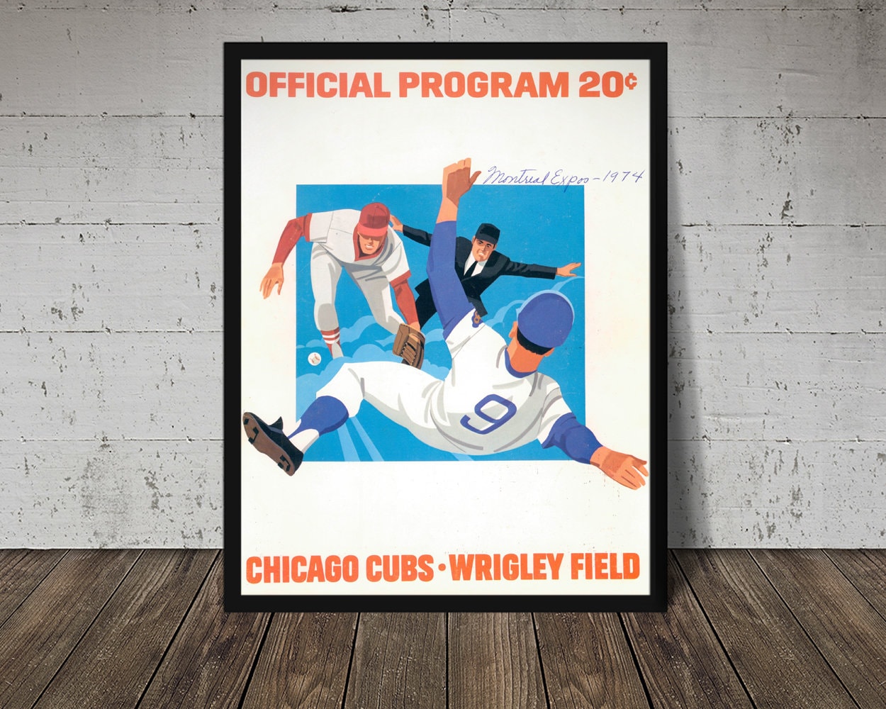 1974 CHICAGO CUBS Print Vintage Baseball Poster Retro Etsy