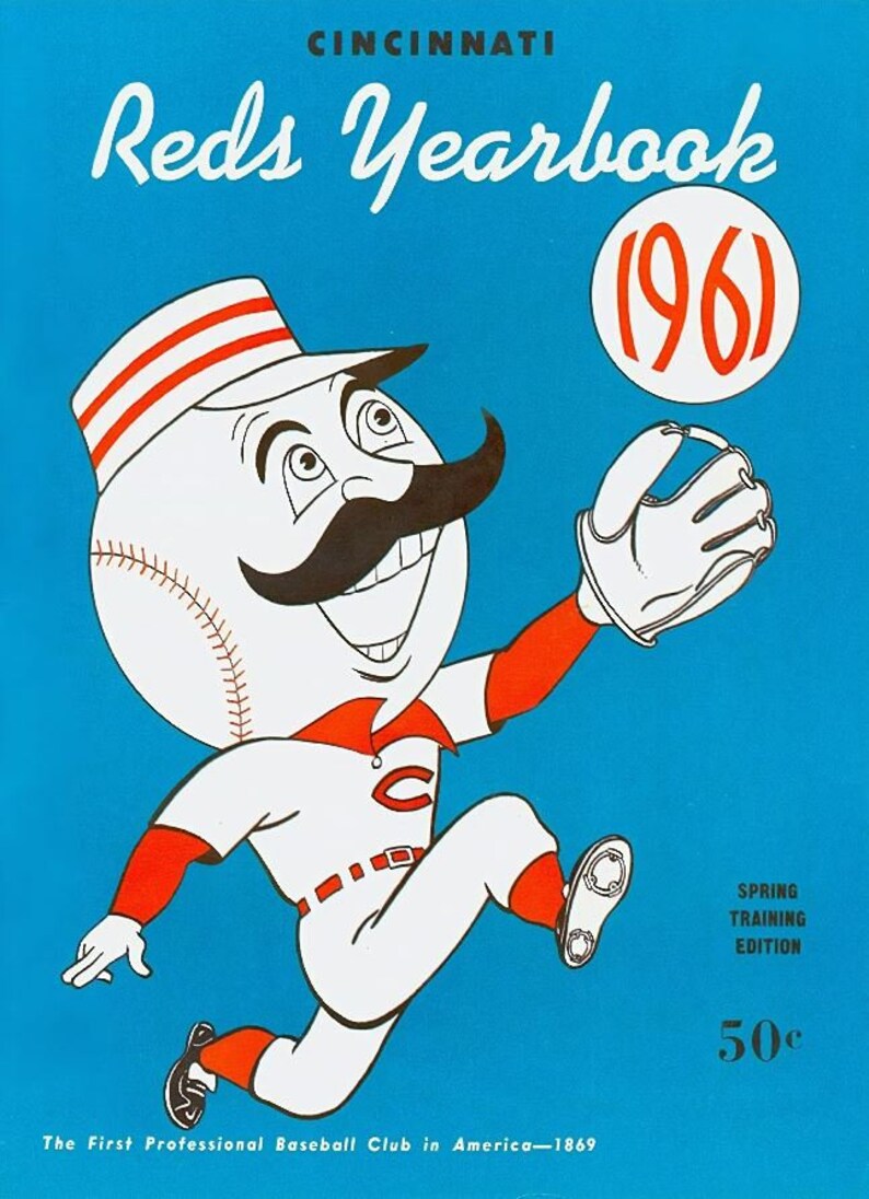 1961 CINCINNATI REDS Print Vintage Baseball Poster. Retro | Etsy