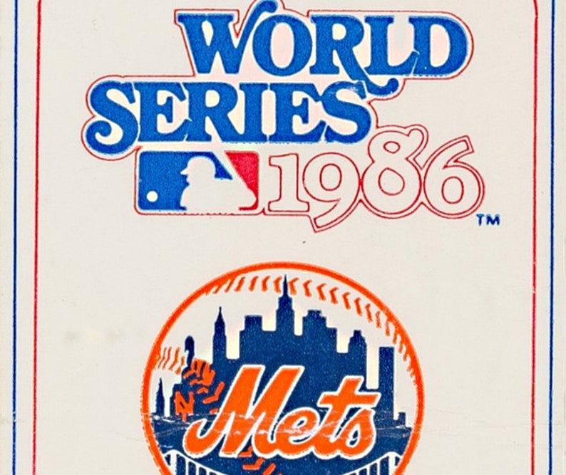 NEW YORK METS 1986 print / Game Ticket Vintage Baseball Etsy