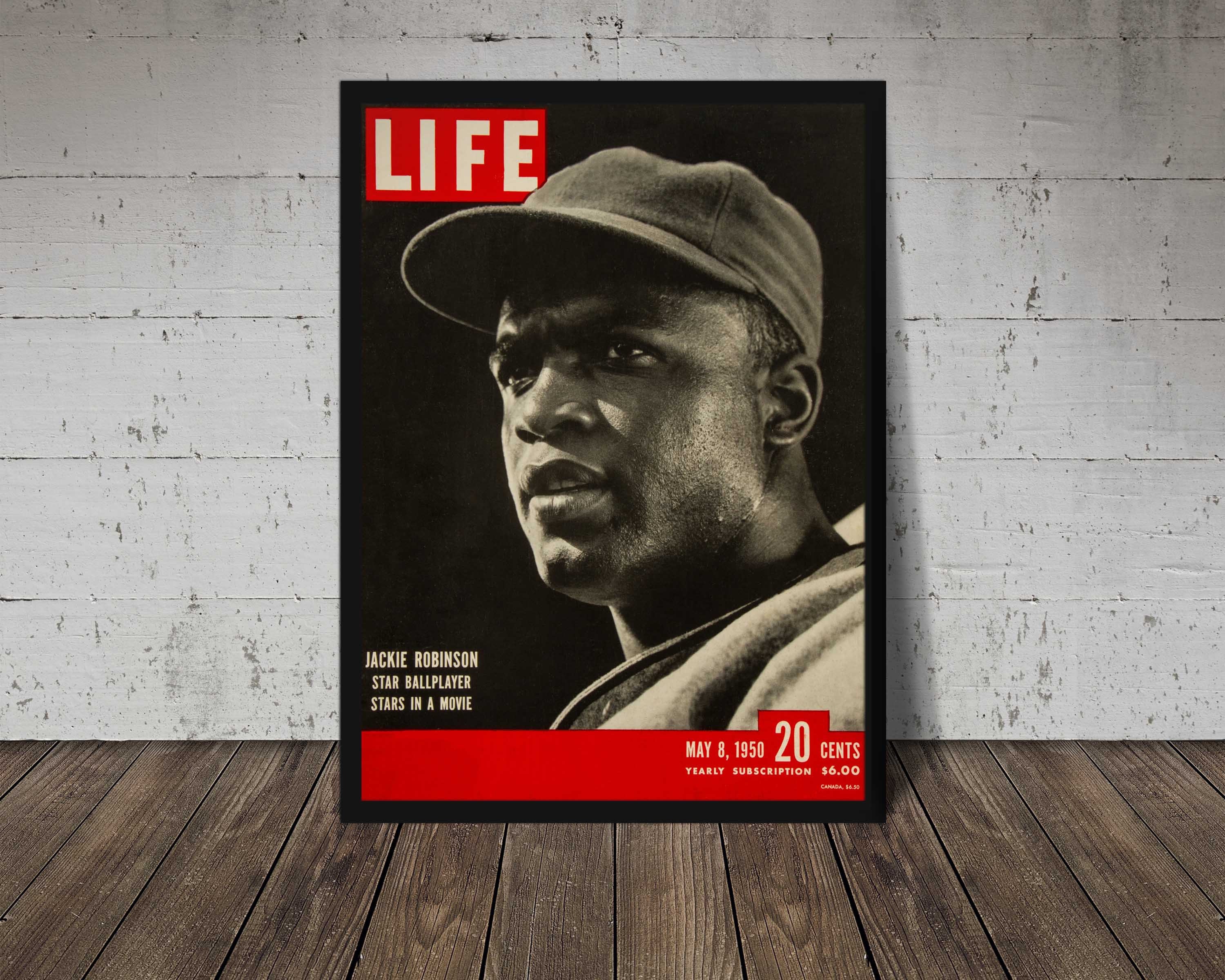 1950 JACKIE ROBINSON Print Vintage Baseball Poster Retro - Etsy