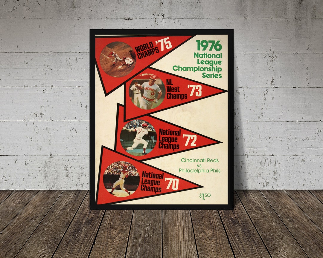 1976 CINCINNATI REDS Print Vintage Baseball Poster. Retro Baseball ...