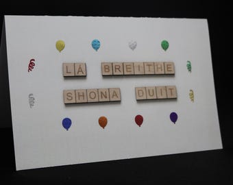 Irish Birthday Card, Lá Breithe Shona Duit, Irish Language Card, Cárta Gaeilge, Irish Card, Card For Irish Speaker, Happy Birthday Card
