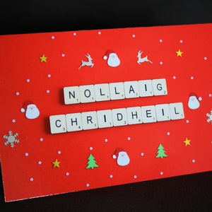 Schottische gälische Weihnachtskarte, Nollaig Chridheil-Karte, frohe Weihnachtskarte, Jahreszeiten-Grußkarte, schottische Sprachkarte
