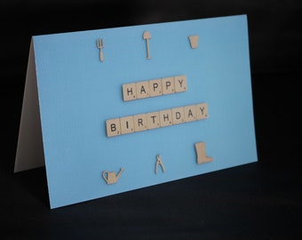 Happy Birthday Garden Card, Birthday Card for Gardeners, Card For Him, Card For Her, Gardener Card, Gardening Tool Card, Greetings Card