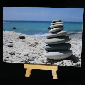 Carte postale A6 Pierres zen, carte postale de plage, carte postale J'aimerais que vous soyez ici, carte postale de vacances, carte postale de vacances, carte postale de Chypre, carte postale photo