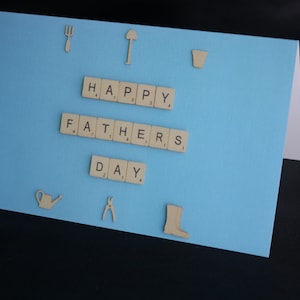 Glückliche Vatertagskarte, Scrabble-Buchstabengärtnerkarte, Karte für Papa, Dankeskarte Papa, Vatertagsgeschenk, Auf die beste Papakarte