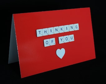 Thinking Of You Card, Scrabble Letter Card, Sending Love Card, Sympathy Card, Condolence Card, Bereavement Card, Stay Strong Card