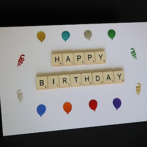 Alles Gute zum Geburtstag, Scrabble Geburtstagskarte, Grußkarte, Karte für Ihn, Karte für Sie, Blanko Karte, Geburtstagsdekoration Karte, Anlass Karte