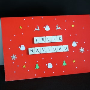Feliz Navidad Card, Merry Christmas Card, Spanish Language Christmas Card, Navidad Carte, Tarjeta Española, Seasons Greetings Card