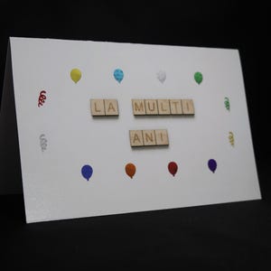 Rumänische Geburtstagskarte, La Mulţi Ani, Rumänische Grußkarte, Rumänische Sprachkarte, Alles Gute zum Geburtstagkarte, Moldauische Geburtstagskarte