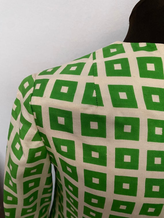 Vintage Green Mod Geometric Shift Dress. Carlye, … - image 5