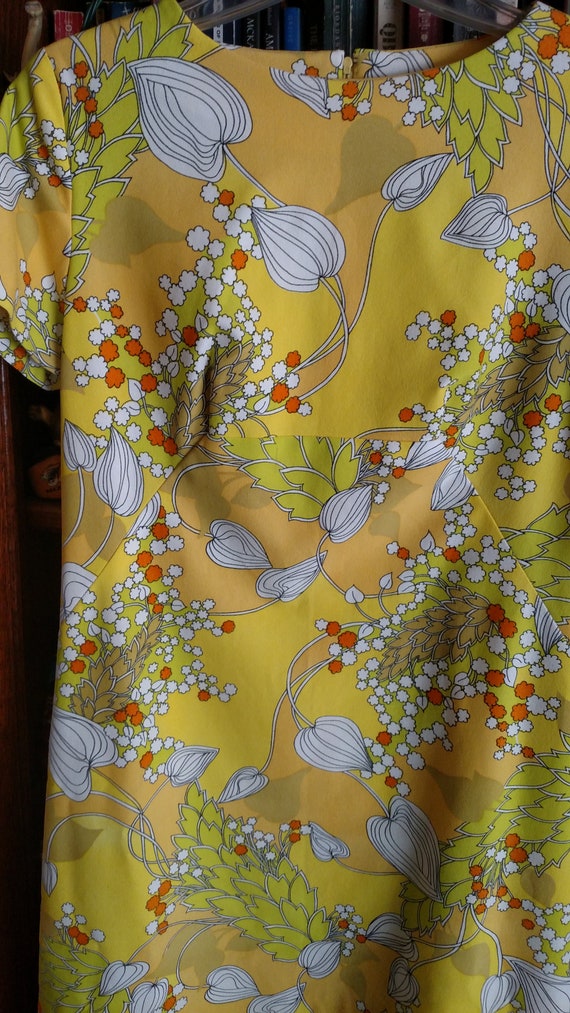 Vintage Yellow Dress. Perfect Fabric,  60s/70s. Sm