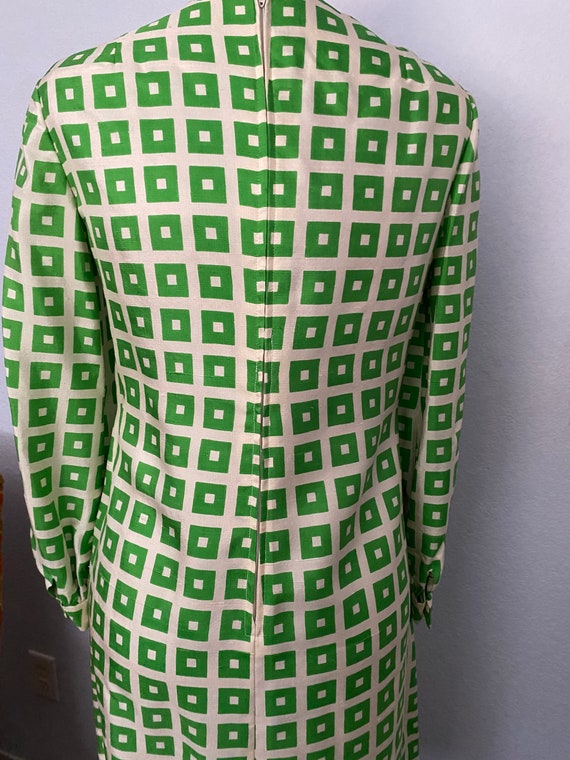 Vintage Green Mod Geometric Shift Dress. Carlye, … - image 7
