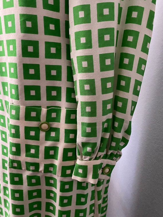 Vintage Green Mod Geometric Shift Dress. Carlye, … - image 4