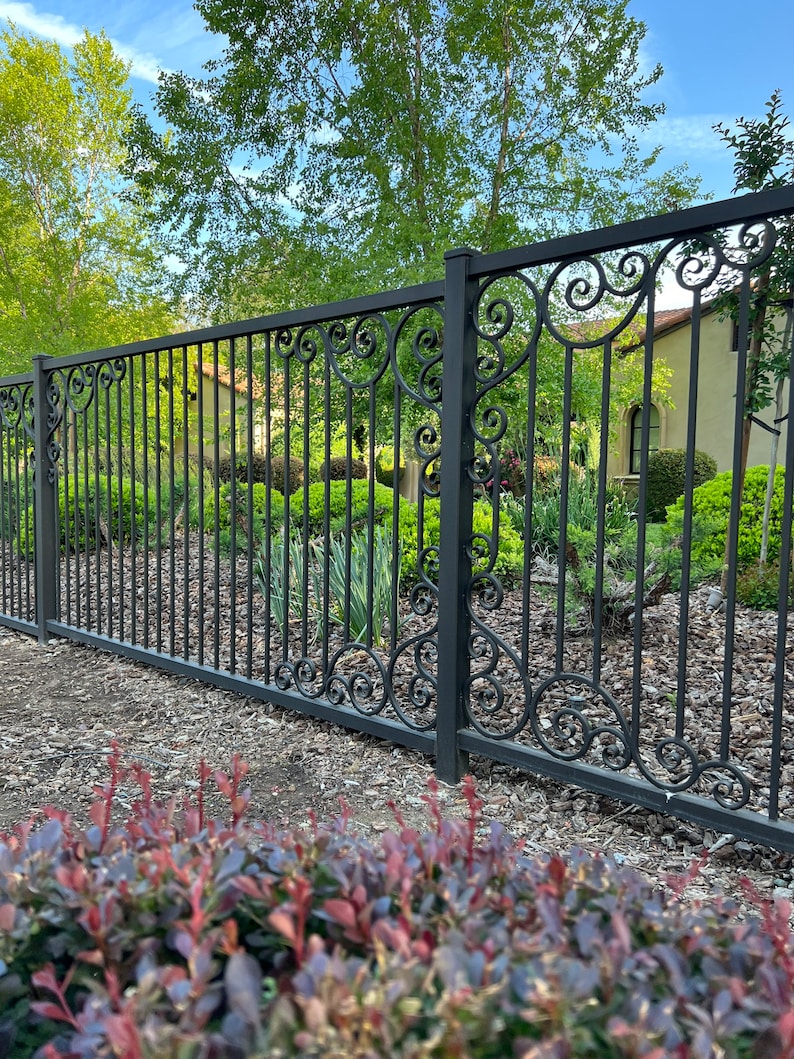 Ornament Steel Wrought Iron Fence Panels Etsy