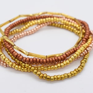 Stretch Bracelets, Gift For Her, Stack Bracelet, Gold Bracelet, Stackable Bracelet, Bead Bracelet, Stretchy Bracelet, Bracelet Set