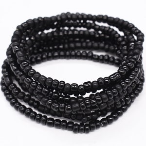 Stretch Bracelet, Stackable Bracelet, Stack Bracelet, Friend Bracelet, Beaded Bracelet, Black Stretch Bracelet, Stretchy Bracelet