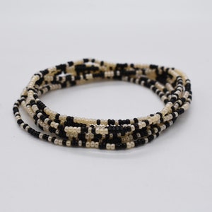 Pulsera elástica, pulsera apilable, pulsera negra, pulsera de marfil, pulsera elástica, pulsera elástica, pulsera de pila, pulsera de cuentas