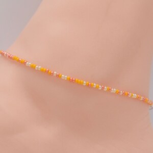 Beach Anklet, Beaded Anklet, Gift For Her, Ankle Bracelet, Women Anklet, Anklet Jewelry, Boho Anklet, Orange Anklet, Hippie Anklet