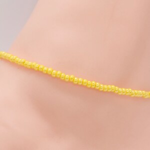 Bracelet de plage, Bracelet de cheville en perles, Cadeau pour elle, Bracelet de cheville, Bracelet de cheville pour femme, Bijoux de cheville, Bracelet de cheville bohème, Bracelet de cheville jaune, Bijoux d&#39;été