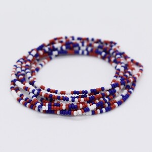 Stretch Bracelet, Stackable Bracelet, Red White And Blue Bracelet, Friendship Bracelet, Beaded Bracelet, Bead Bracelet, 4th of July Bracelet