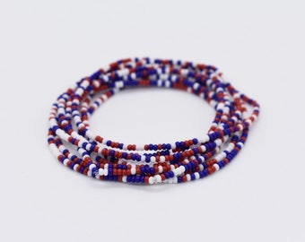 Red, White & Blue Stretch Bracelets – Stackable Beaded Friendship Bracelets – Build Your Own Set