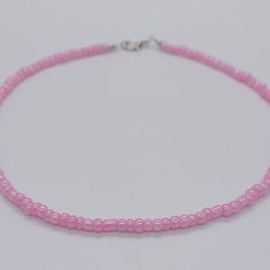 Choker Necklace, Bead Necklace, Summer Necklace, Summer Jewelry, Bead Choker, Seed Bead Choker, Pink Necklace, Beach Jewelry, Boho Choker