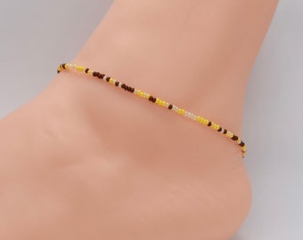 Tobillera bohemia con cuentas, cuentas de vidrio checas, joyería playera