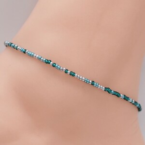 Beach Anklet, Bead Anklet, Gift For Her, Ankle Bracelet, Women Anklet Anklet Jewelry, Boho Anklet, Blue Anklet Silver Anklet, Summer Jewelry