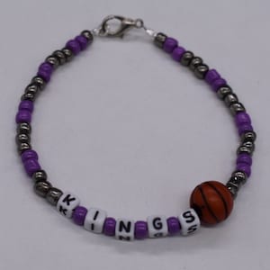 Sacramento Kings Bracelet, Kings Bracelet, Sacramento  Bracelet, Sports Bracelet, Team Bracelet, Basketball Bracelet, Bead Bracelet