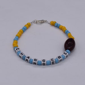 Chargers Bracelet, Los Angeles Chargers, Sports Bracelets, Bead Bracelet, Team Bracelets, Football Bracelet, Beaded Bracelet