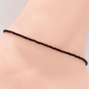 Strand Fußkettchen, Perlen Fußkettchen, Geschenk für sie, Fußkettchen, Damen Fußkettchen, Fußkettchen Schmuck, Boho Fußkettchen, rotes Fußkettchen, schwarzes Fußkettchen